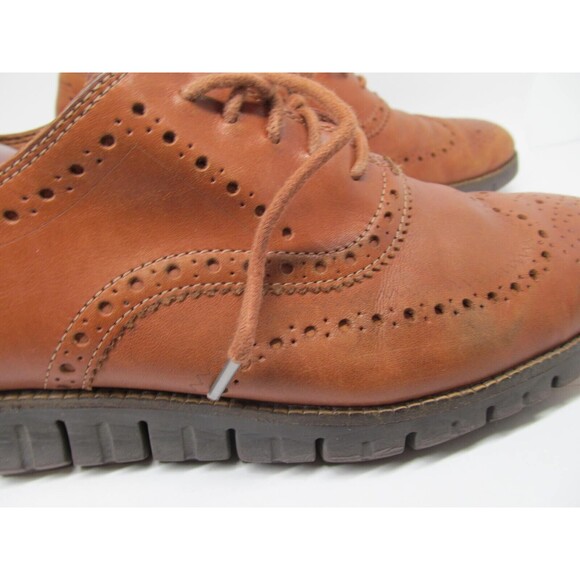 Cole Haan ZeroGrand  Mens Brown Leather Wingtip Oxfords Size US 12 M main image 4